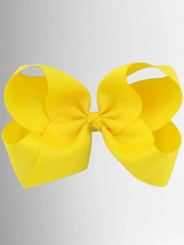 Girls Yellow 6 Inch Hair Bow