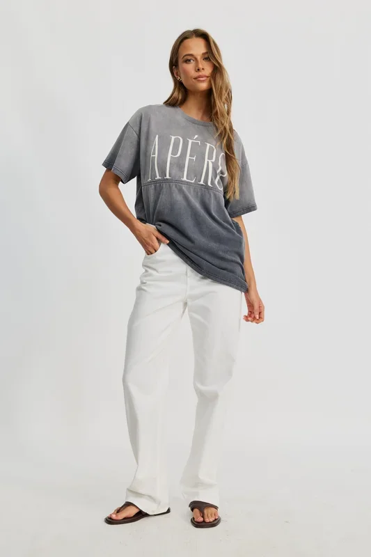 Grande Washed Longline Tee – Washed Slate