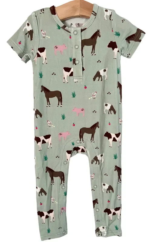 Grandpa’s Farm Bamboo One Piece Snap Romper