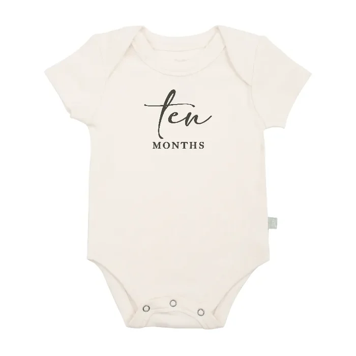 Graphic Bodysuit | Ten Months Milestone Charcoal