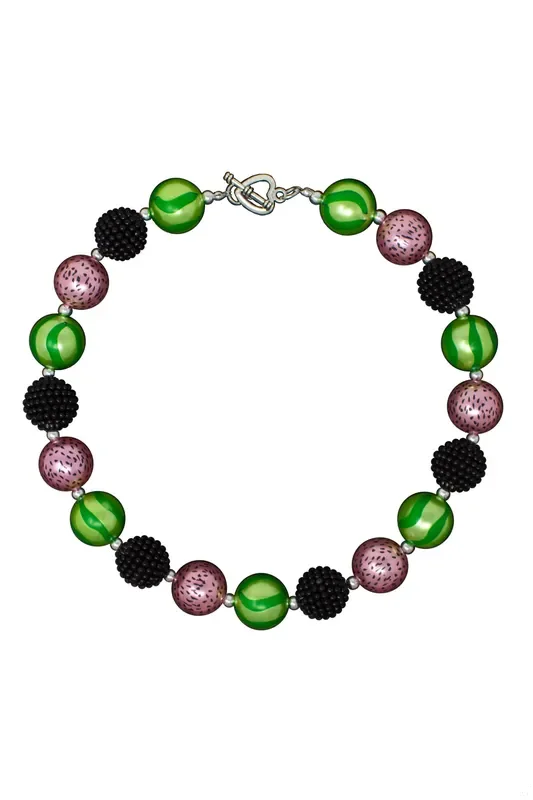 Green & Pink Watermelon Bubblegum Necklace