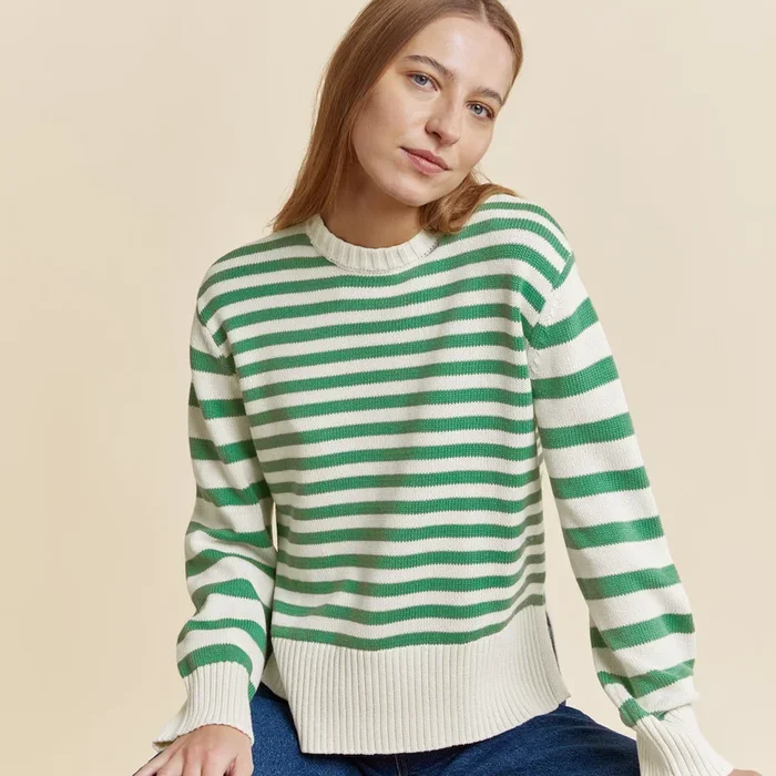 Green Mixed Stripe Jumper