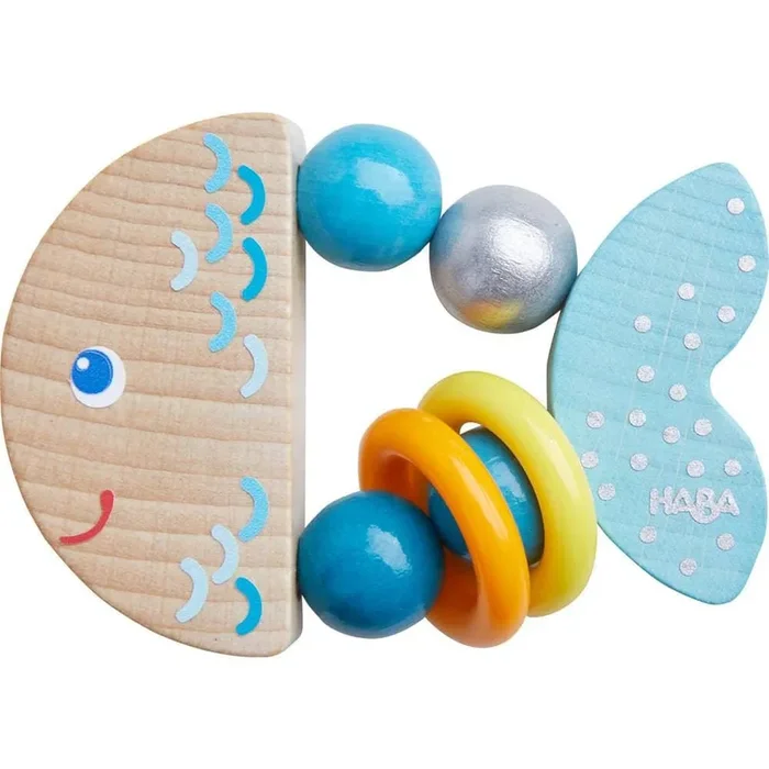 HABA Rattlefish Wooden Eco-Friendly Non-Toxic Baby Rattle