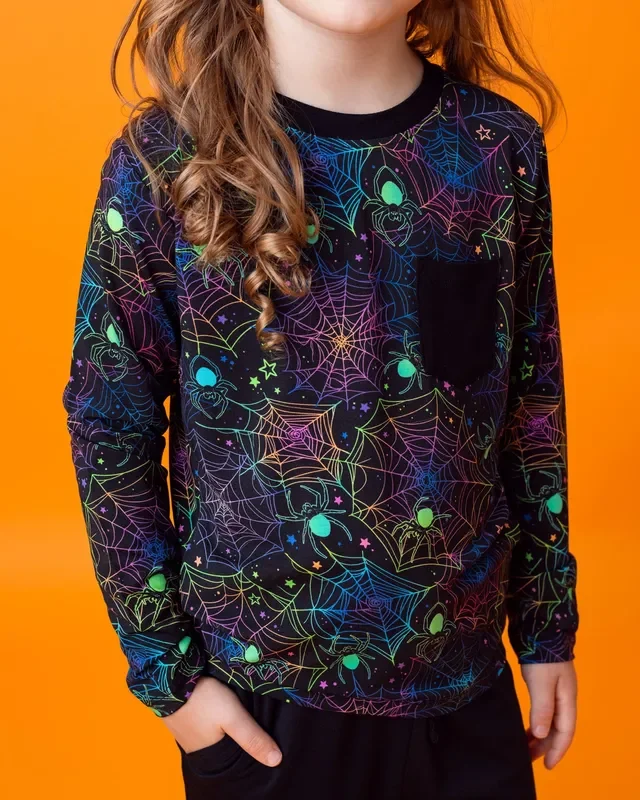 Halloween | Spooky Webs | Bamboo Toddler & Kids Pocket T-shirt