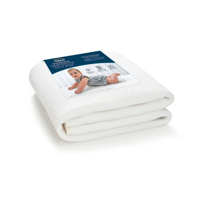 Halo Breathable Crib Mattress Cover – White