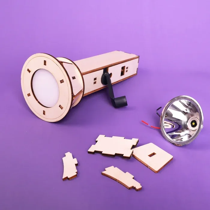 Hand-crank Flashlight Diy Kit, Educational Stem Toy