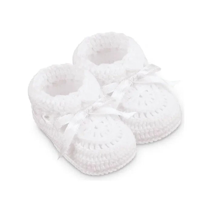Hand Crochet Ribbon Bootie 1 Pair