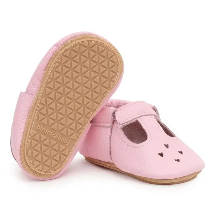 Hard Sole Mary Jane Baby Moccasins – Baby Shoes Light Pink