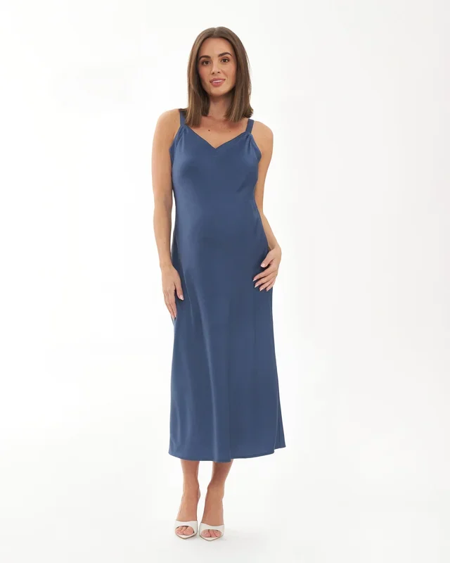 Harlow Slip Dress Deep Blue