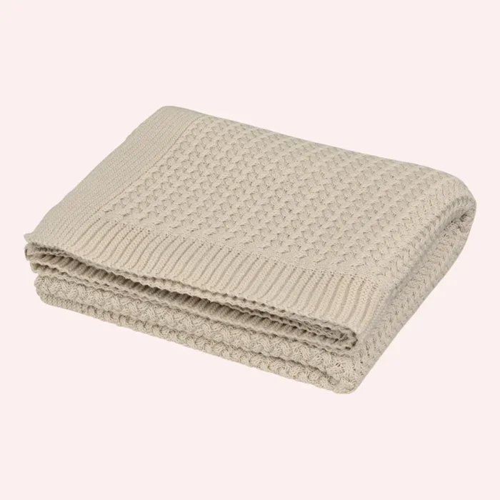 Harper Baby Knit Throw – Latte