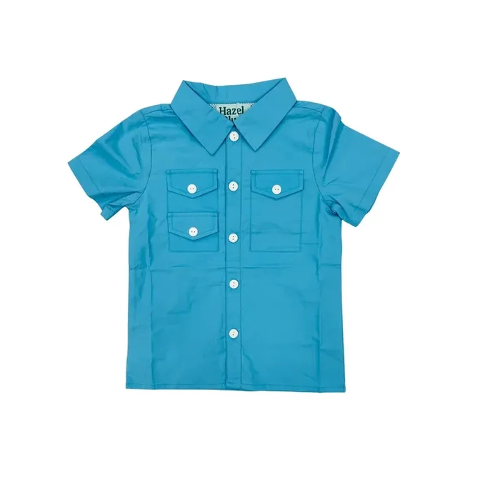 Hazel Blue Red Fish Fishing Shirt