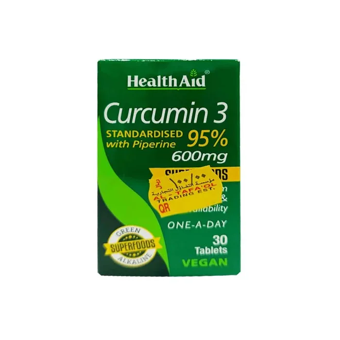 Health Aid Curcumin 3 600mg Vegan 30 Tablets