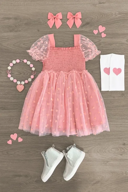 Heart Tulle Dress for Valentine’s – Two Colors!
