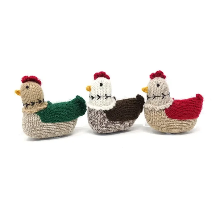 Hen Ornaments – Set Of 3