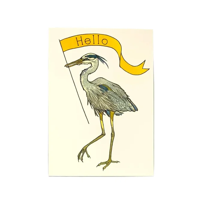 Heron Hello Notecard 5×7 ” Notecard