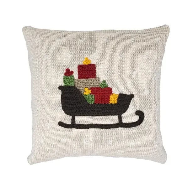 Holiday Sleigh Pillow 10 “