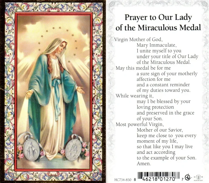 Holy Card – Our Lady of the Miraculous Medal