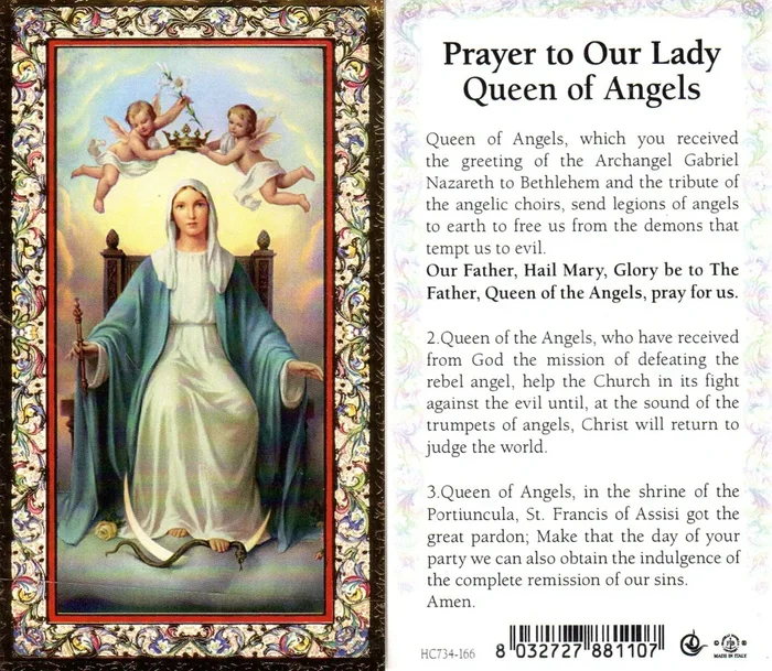 Holy Card – Queen of Angels Prayer