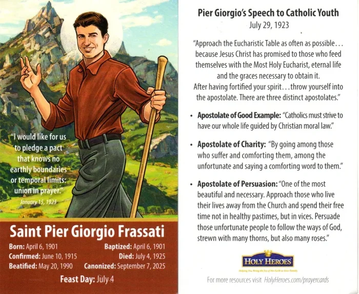 Holy Card – Saint Pier Giorgio Frassati