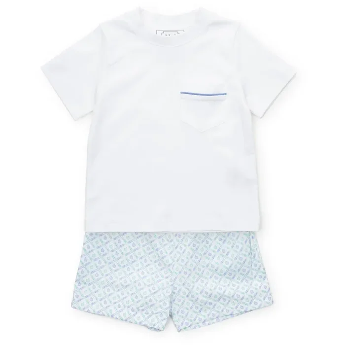 Hudson Boys’ Short Set – School Plaid Blue