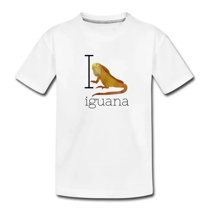 I is for Iguana Alphabet Letter of the Day Organic Toddler T-shirt