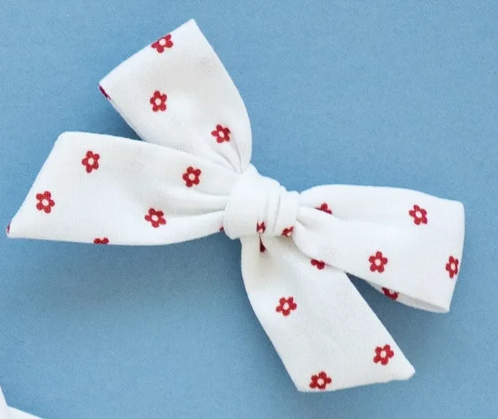 Indy Bloom- Red | Pigtail Set – Hand-tied Bow