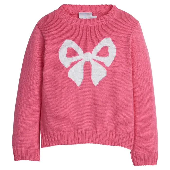 Intarsia Sweater – Hot Pink Bow