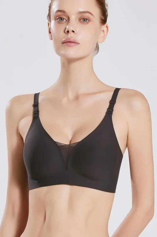 Invisible Seamless Plunge Still BH mit Mesh Einsatz anthrazit