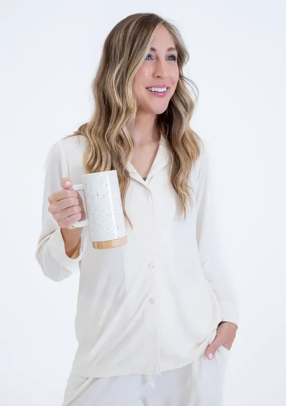 Ivory Ribbed Women’s Lounge Set