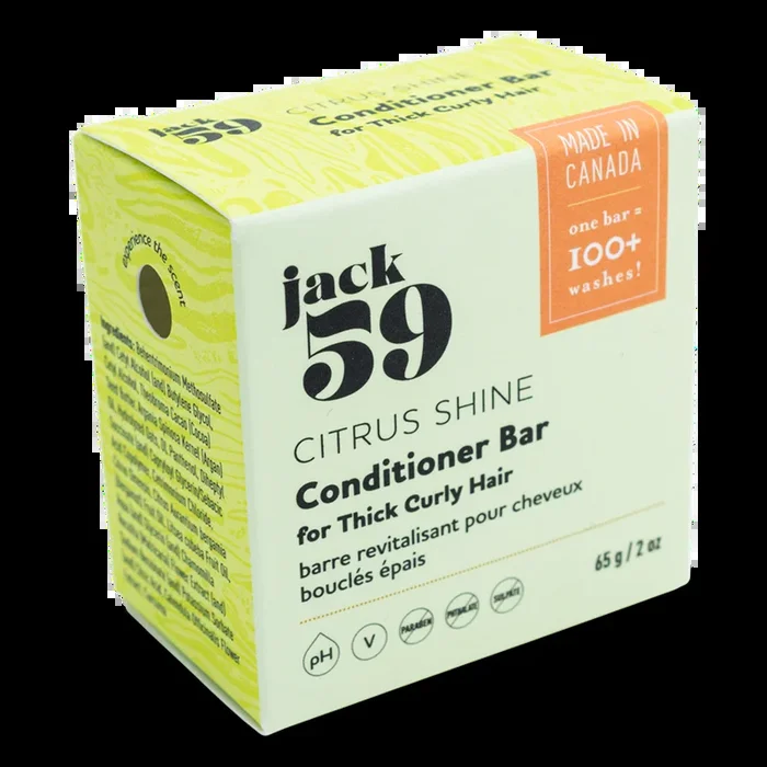 Jack59 “Citrus Shine” Conditioner Bar for thick curly hair