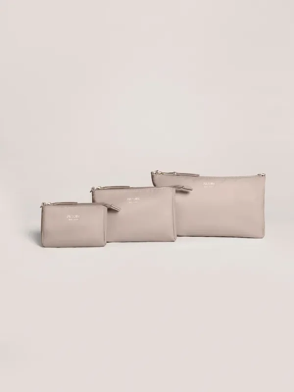 JuJuBe 3-Piece Pouch Clutch Purse Set – Taupe