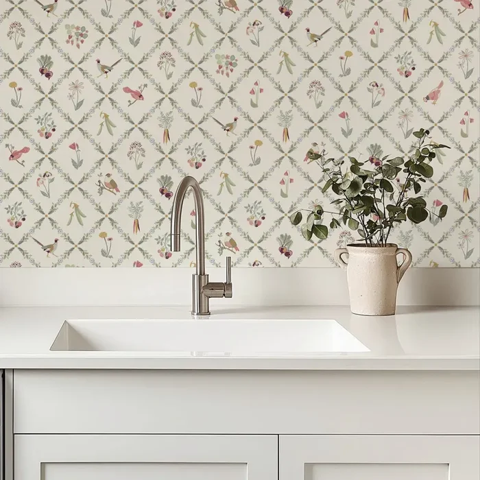 Kacie Wallpaper By Linen And Paper Design