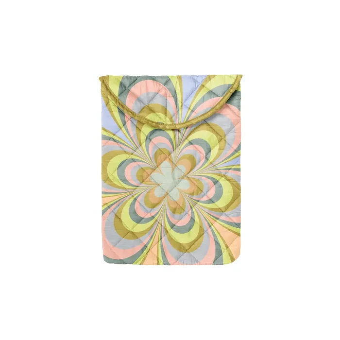 Kaleidoscope Floral Puffy Foldover Laptop Sleeve