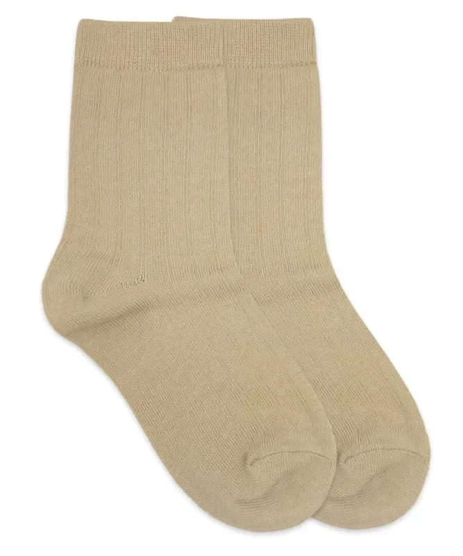 Khaki Cotton Rib Crew Socks 1 Pair