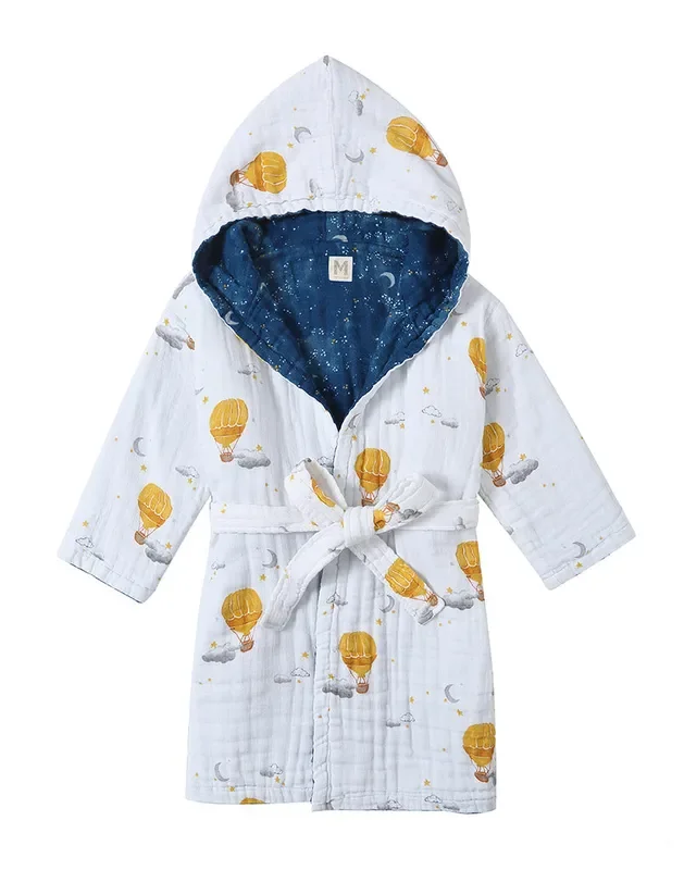 Kids Hooded Muslin Bath Robe – Mystical Night