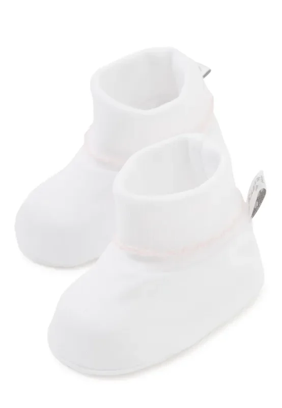 Kissy Kissy Essentials Booties White w/ Pink Trim