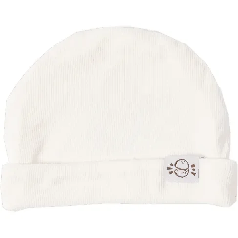 Knit Beanie In White (ribbed)