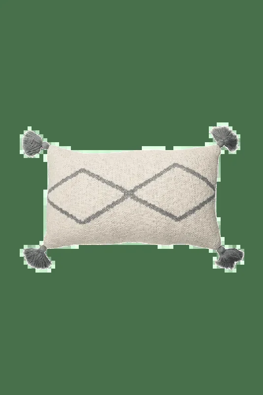 Knitted Cushion Little Oasis Natural – Grey – Bereber Classics