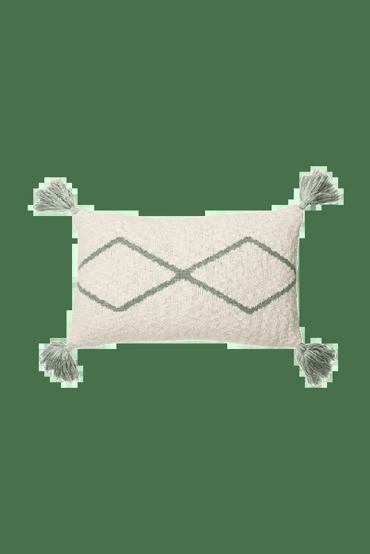 Knitted Cushion Little Oasis Natural – Indus Blue – Bereber Classics