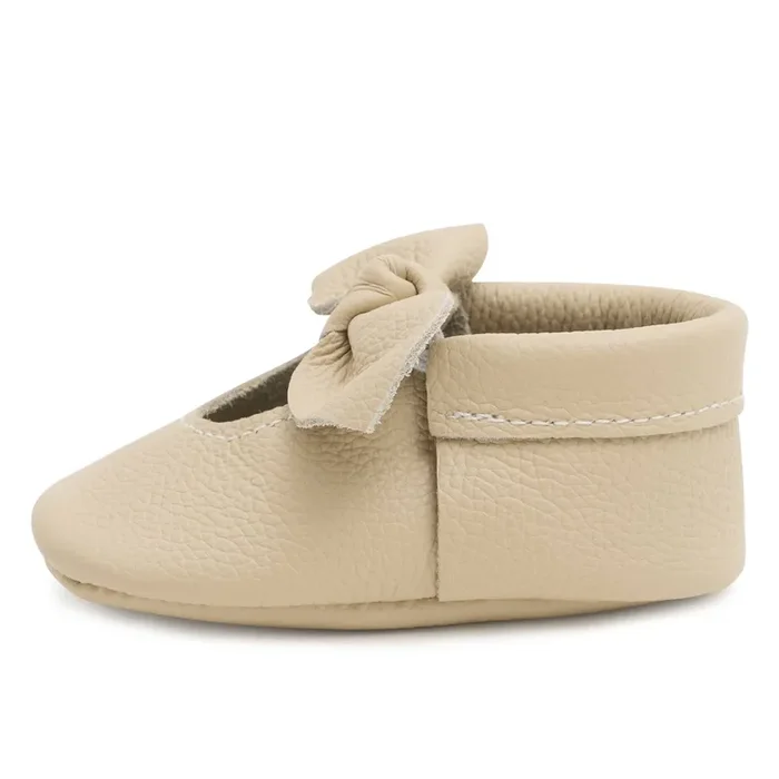 Knot Moccasins – Genuine Leather Baby Shoes (Latte)