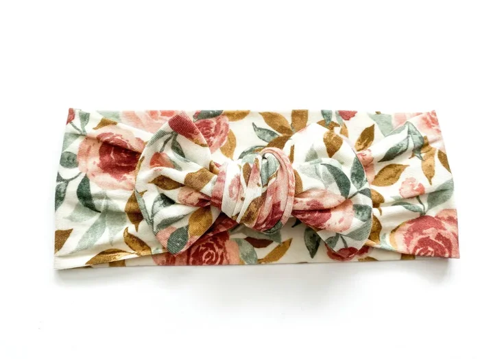 Knotted Headband – Dusty Pink Floral