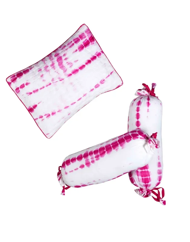KYOTO PINK PILLOW & BOLSTER SET