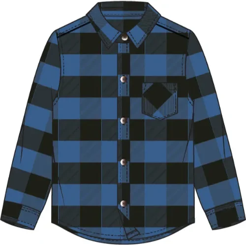 L/S TOP WOVEN-BLUE ROYAL