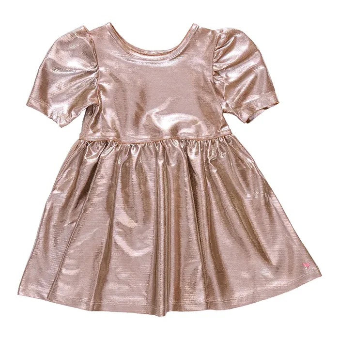 Lame Laurie Dress Champagne Textured