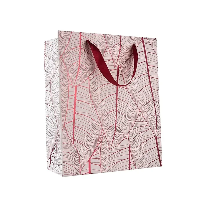 Leaf Design Maroon Gift Bags 12 Pack 12.5 “x10.25 “x4.75 “