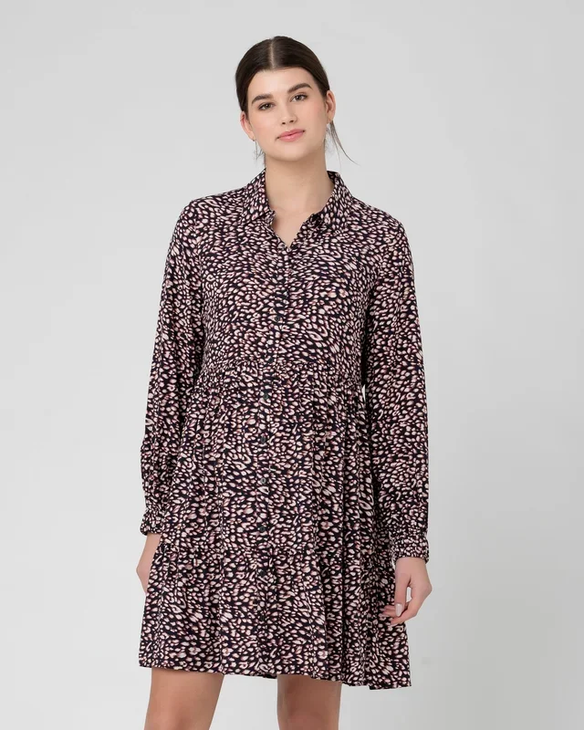Leah Button Through Dress Midnight