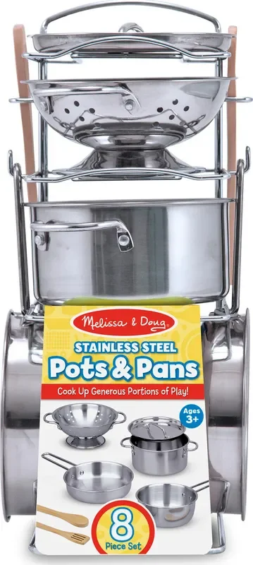 Let’s Play House! Stainless Steel Pots & Pans Play Set