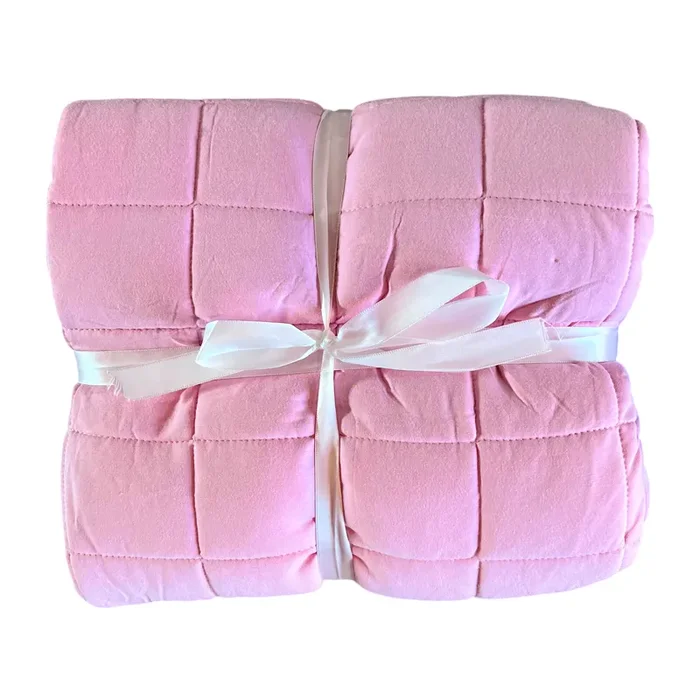 Light Pink Quilted Bamboo Blanket