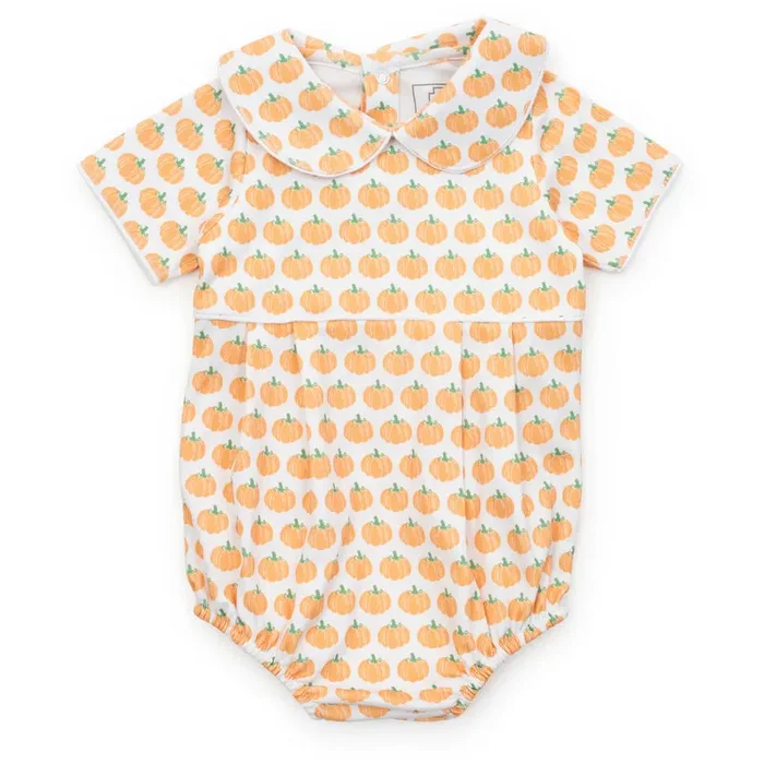 Lila and Hayes Palmer Boys Bubble in Harvest Pumpkin