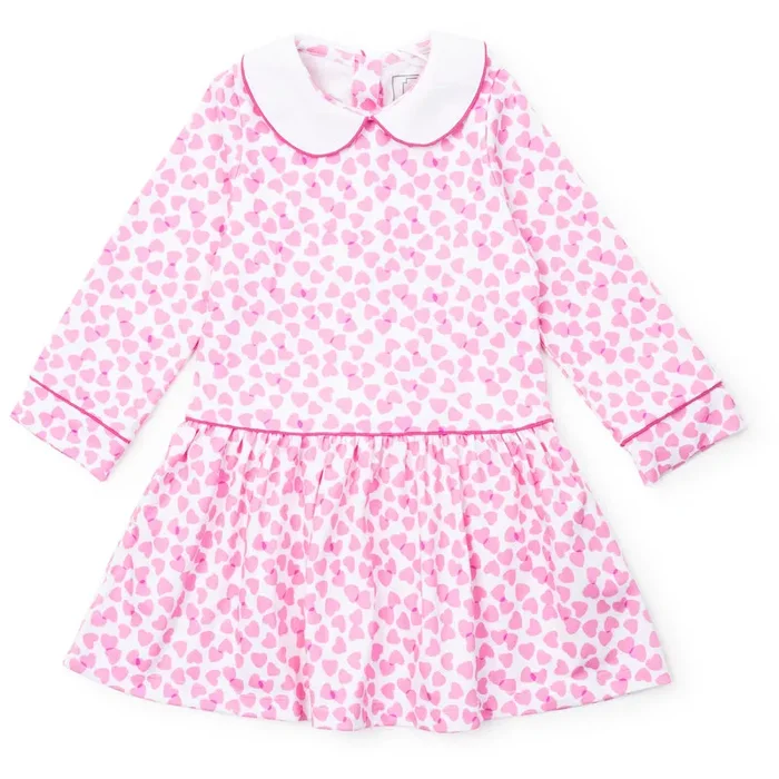 Lillian Girls Dress – Confetti Hearts Pink